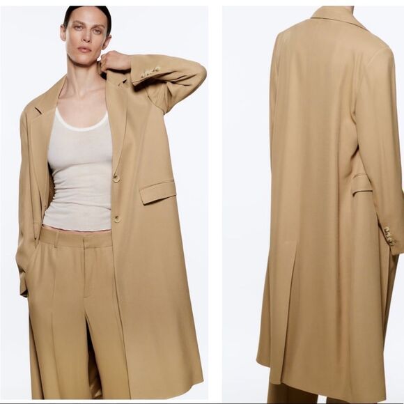 ZARA FLOWY FROCK COAT WITH POCKETS - Picture 1 of 7